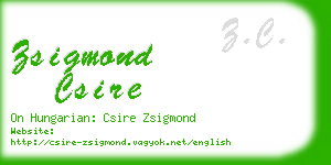zsigmond csire business card